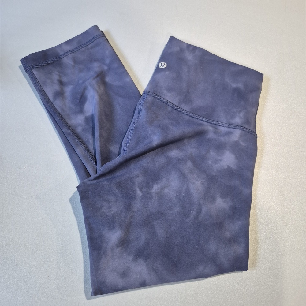 Lululemon Wunder Train High-Rise Crop Womens 8 Diamond Dye Naval Blue Training